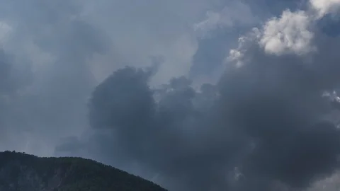 Time lapse dark storm clouds forming above Alps mountains Stock Footage 120989283