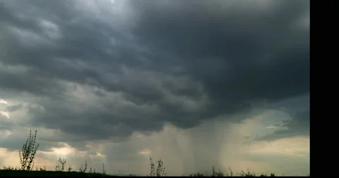 Time lapse dark storm clouds dramatic black sky background. Dark clouds before t Stock-Footage 205802797
