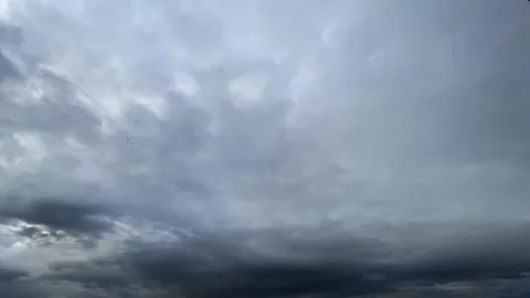 Time-lapse of dark storm clouds moving across dramatic sky. Overcast weathe.. Stock Footage 346438225