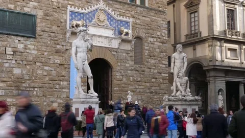 Time Lapse David Michelangelo Firenze, Piazza della Signoria Stock Footage 99499438