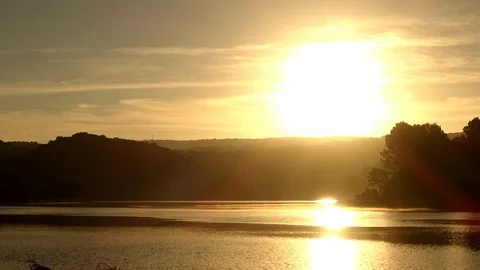 Time lapse at dawn of the ruidera lagoons Stock Footage 102654517