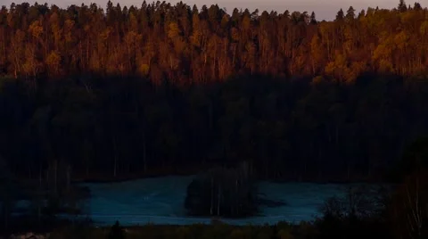 Time lapse dawn in Sigulda. Stock Footage 68980076