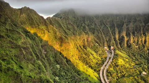 Time lapse dawn, view of sunrise from koolau ko'olau mountain ridge, oahu, hawai 動画素材 53055771