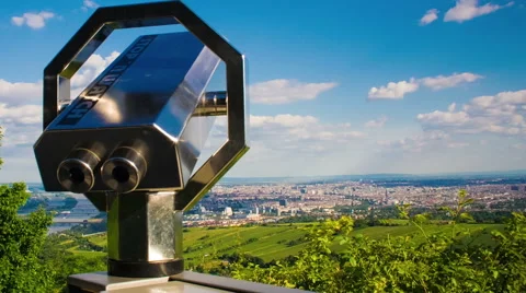 TIME LAPSE Day and Sunset overlooking Vienna – tracking shot Stock Footage 45578577