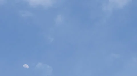 Time-lapse day moon and clouds Stock Footage 23712506