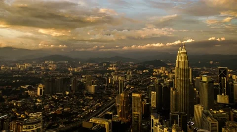 A time lapse of day to night at Kuala Lumpur city. Stock Footage 64527844