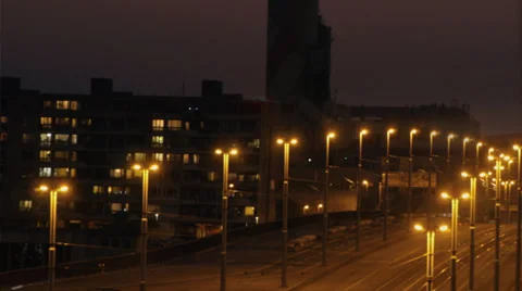 Time lapse day to night. traffic transportation. bridge road street. lights Stock Footage 37146284