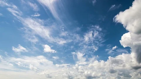 Time-lapse daytime sky with fluffy clouds, Looping video Stock Footage 76721732