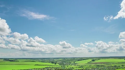 Time lapse daytime sky with fluffy clouds Seamless Loop Stock-Footage 77646654