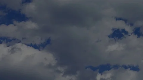 Time lapse of dense clouds in the blue sky Stock Footage 87064559