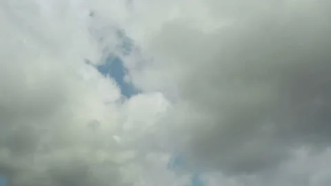 Time lapse of dense clouds in a blue sky Stock Footage 159586543