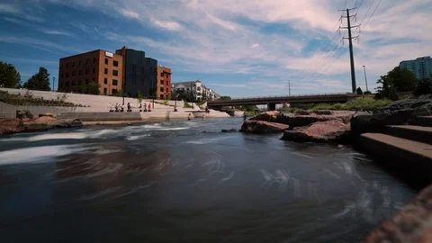 Time-lapse of Denver's Confluence Park Creek Stock Footage 106095511