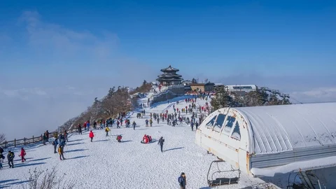 Time Lapse Deogyusan Ski Resort at Muju,South Korea. Stock Footage 101169477