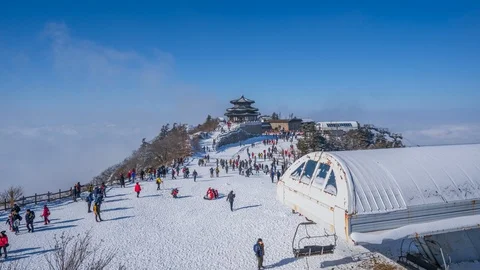Time Lapse Deogyusan Ski Resort at Muju,South Korea. Stock Footage 101169844