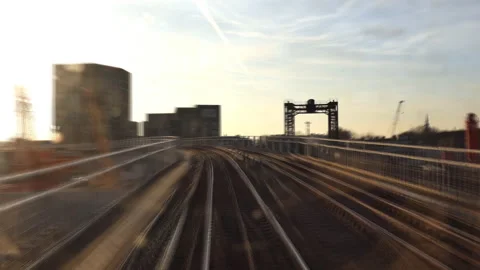 Time lapse. Departure and arrival of the train. Stock Footage 86354338