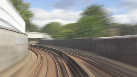 Time lapse. Departure and arrival of a train at a station. Stock Footage 129252486