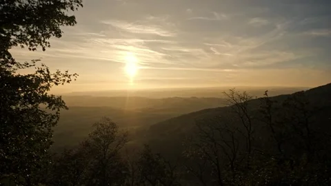 Time-Lapse Descent into a Valley at Sunset – 4K Cinematic 動画素材 320835995