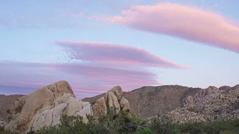 Time lapse of desert landscape at sundown Stock Footage 135214687