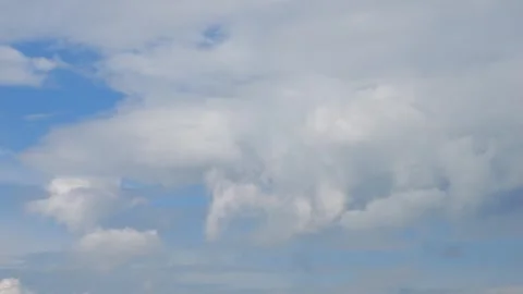 Time lapse of development of stratus and cumulus clouds on blue sunny sky Stock Footage 276104492