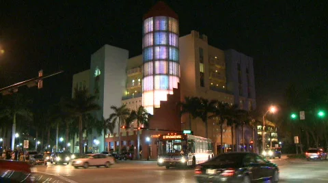 Time Lapse of the Devo Building in Miami Beach Stock Footage 373244