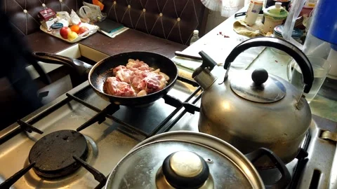 Time Lapse Dinner Cooking meat with vegetables Stock-Footage 149914532