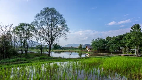 Time lapse of distant mountains and sky in Hod, Chiang Mai, Thailand Stock Footage 229101045