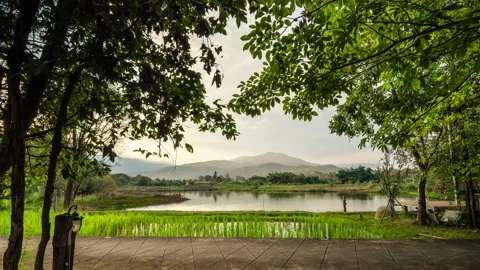 Time lapse of distant mountains and sky in Hod, Chiang Mai, Thailand Stock Footage 229141471