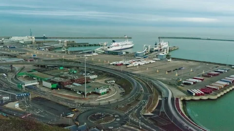 Time-lapse of the docks at Dover, England Stock Footage 52234542