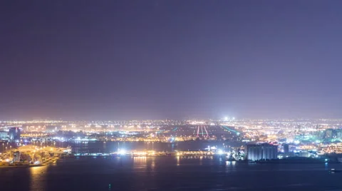 Time-lapse of Doha, Qatar at night. Stock Footage