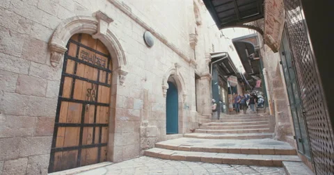 Time Lapse of the Via Dolorosa in Jerusalem  Video stock 63526981