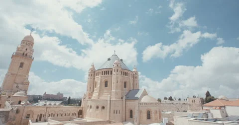 Time Lapse of the Dormition abbey in Jerusalem Stock Footage 63526534