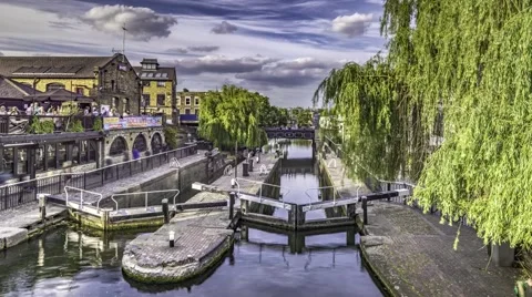 Time lapse of the double lock in Camden Town Stock-Footage 53526195