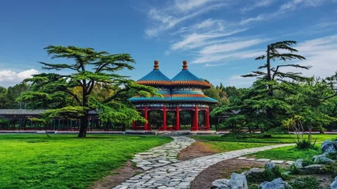 Time-lapse of Double Ring Longevity Pavilion, Beijing Stock Footage 339171311