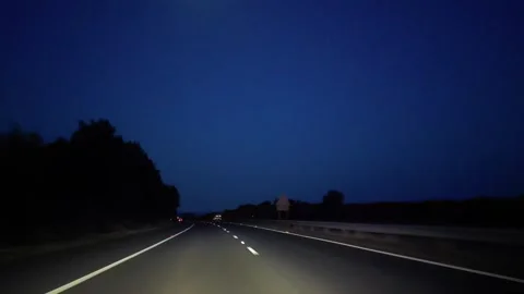 Time Lapse, Dover Port to Luton Motorways Night Travel on M20, M25 and M1 Stock Footage 314961475