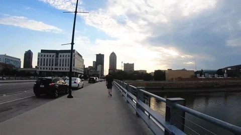 Time Lapse of Downtown Des Moines Stock Footage 205202996