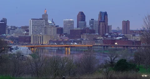 Time-Lapse of Downtown St Paul, Minnesota Stock Footage 129841562