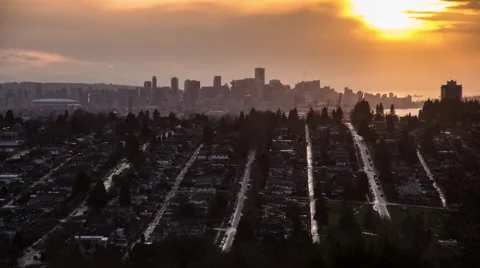 Time lapse of downtown Vancouver at dusk Video stock 49180553