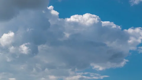 Time Lapse of Dramatic Cloud Movement Across Clear Blue Sunny Sky Stock Footage 320035238