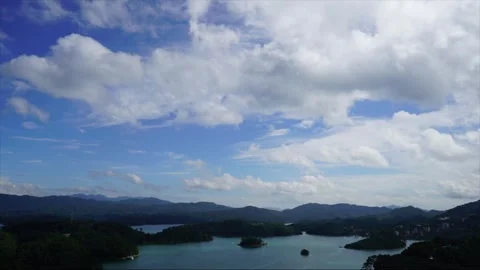 Time Lapse of Dramatic Cloud Sea Rolling Over Clear Blue Sky Stock Footage 341917245