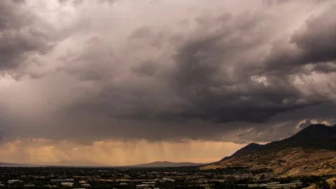 Time lapse of dramatic clouds moving through the sky 動画素材 94193404