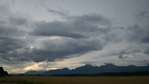 Time lapse of dramatic clouds moving over beautiful landscape in Slovenia Stock Footage 163373647