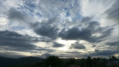 Time lapse of dramatic clouds moving across the sky in Haflong, Assam 4k file 79 Stock Footage 339268543