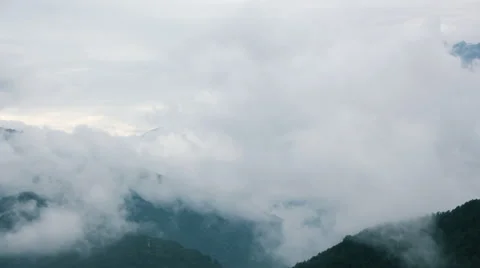 Time lapse of dramatic clouds over mountains in Rosa Khutor Stock Footage 67208238