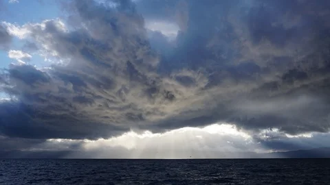 Time lapse with dramatic clouds over Ohrid Lake, Macedonia Stock Footage 85631687