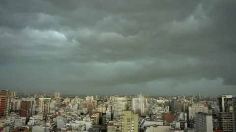Time lapse of dramatic clouds over Buenos Aires city Stock Footage 144065592