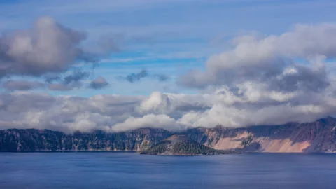 Time lapse - Dramatic Clouds over Crater Lake National Park, Oregon Stock Footage 164614804