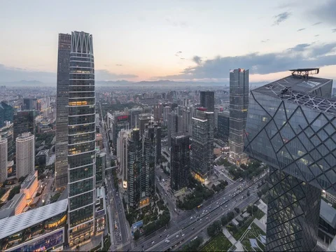 Time Lapse-dramatic cloudscape of beijing skyline Video stock 76669034