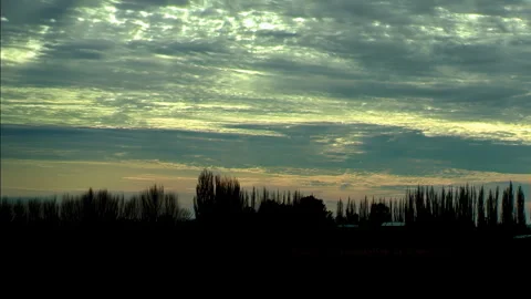 Time Lapse Dramatic Cloudy Sky Over Rural Landscape Stock Footage 331543590