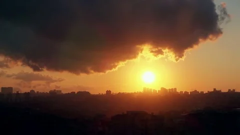 Time Lapse dramatic cloudy sunset Video stock 75880244