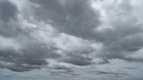 Time lapse of dramatic dark clouds sky with thunder storm and rain at night.  Stock-Footage 156210515